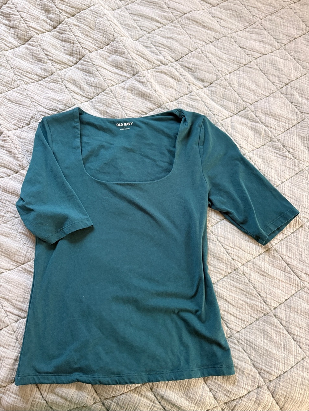 Old Navy Women's Teal Scoop Neck Short Sleeve Top